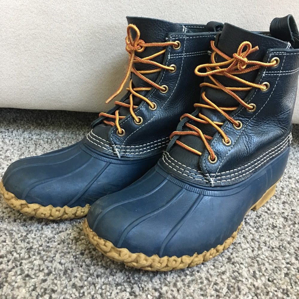 LL Bean duck boots — Navy women’s size 9